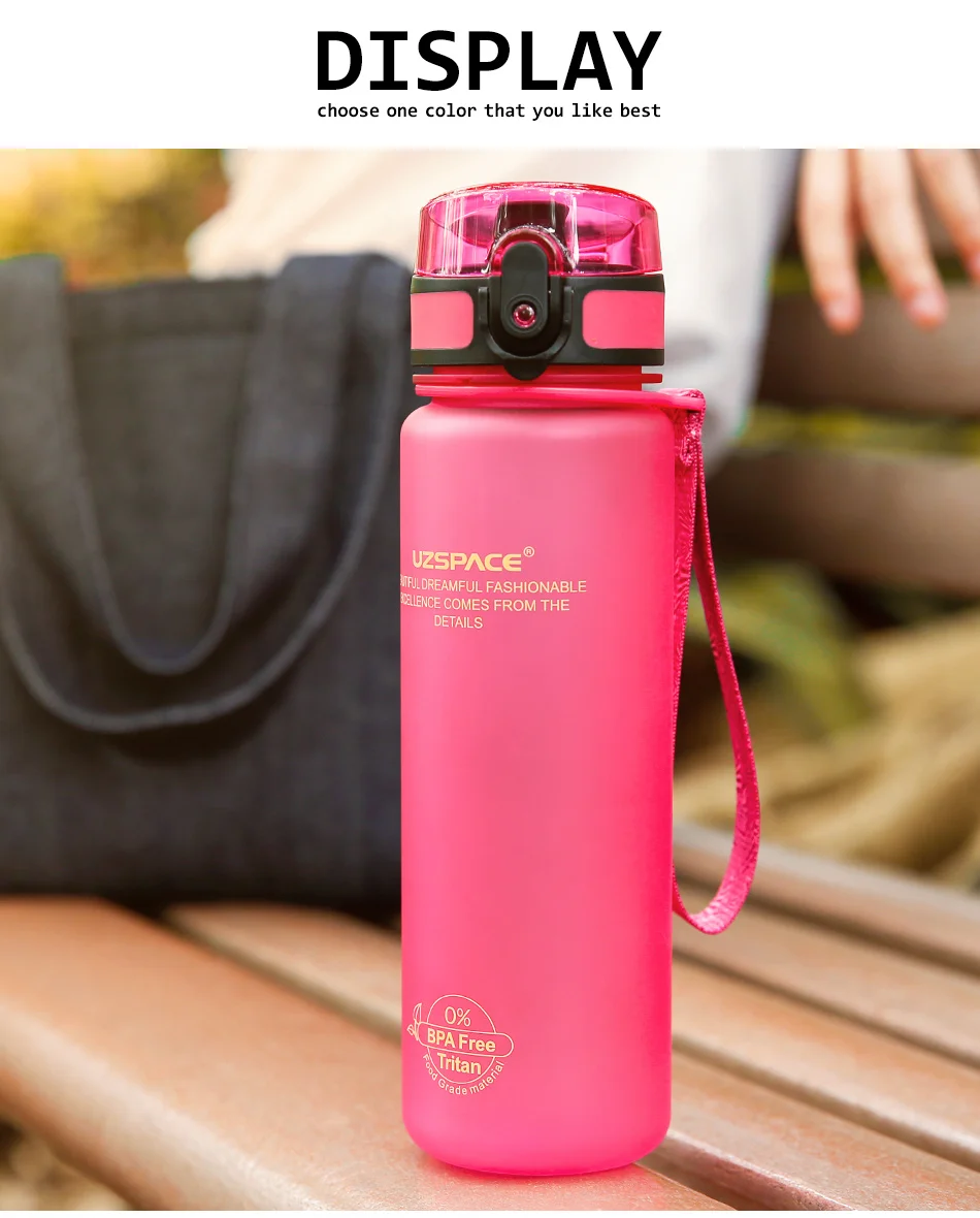 UZSPACE My Water Bottles 500ml Shaker Portable Sport Hiking Camping Space Fruit Juice Plastic Eco-Friendly Drinkware with filter3026-500_12