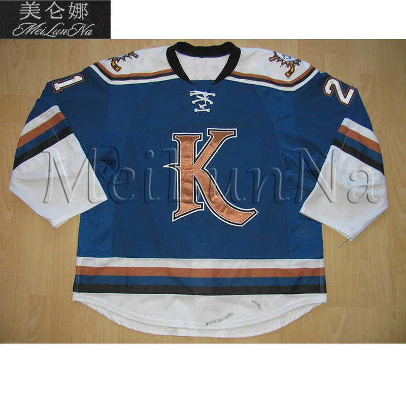 

MeiLunNa Custom Edmonton Kootenay Ice Jerseys Colton Kroeker Knoblauch Hines Nigel Dawes Home Road Sewn On Any Name NO.Size W