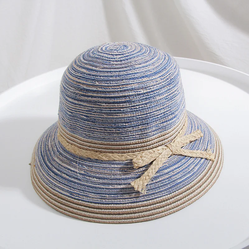 Женская шляпа, женская шляпа, Ete, летняя мода, складная, дышащая, Sombrero Mujer, подходит ко всему, с бантом, цвет-блокировка, Пляжная Шляпа