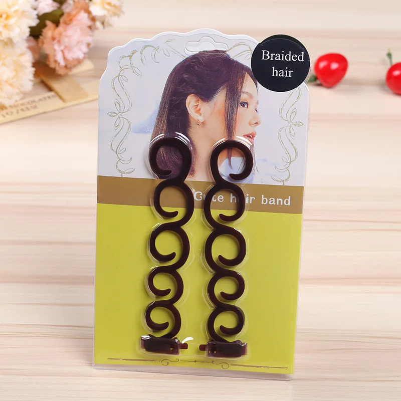 2pcs Magic Hair Clip Braider Stylist Queue Twist Plait Hair Braid DIY Hairstyle Styling Accessories Roller Hair Braiding L0227