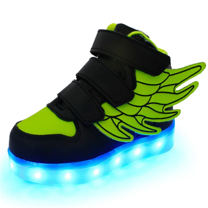 

JIAN DIAN Kids USB Charging Basket Shoes Light Up Casual Shoes Boys & Girls Led Sneakers Glow Baby Shoes 25-37 Plus Size