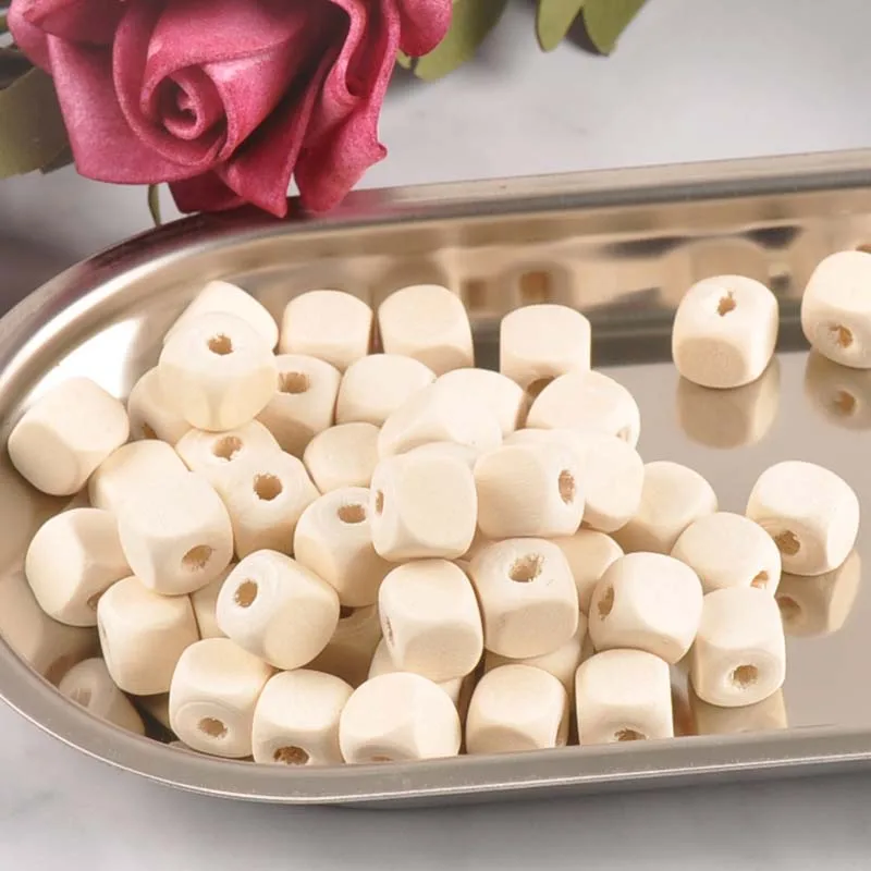 

8/10mm 100pcs natural Wooden Cube Spacer Beads For Jewelry making For Pacifier Clip Accessories DIY MT1137