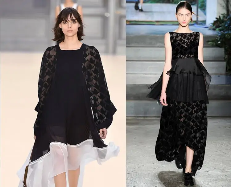 Freeshipping Black Rose Plant Flower Silk Velvet Garment prom Fabric