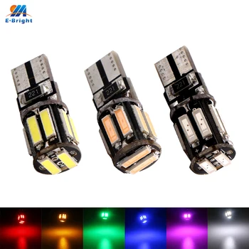 

YM E-Bright 100PCS T10 W5W 194 168 7014 10 SMD Led Canbus Error Free Led Lamp 10 led Bulbs Auto Light Mix Colors