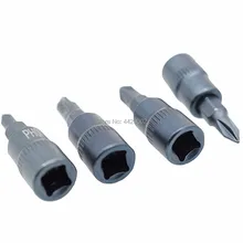 4 шт. 1/4in Dr шестигранный ключ гнездо бит насадки для отвертки Philips насадки для отвертки насадки для отверток PH0 PH1 PH2 PH3 отвертка бит