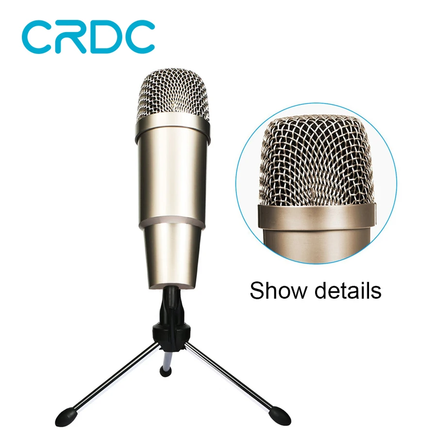 

CRDC Microphone Profissional USB Condenser Microphone for PC Computer , Audio Studio Recording Mic Karaoke + Microphone Stand