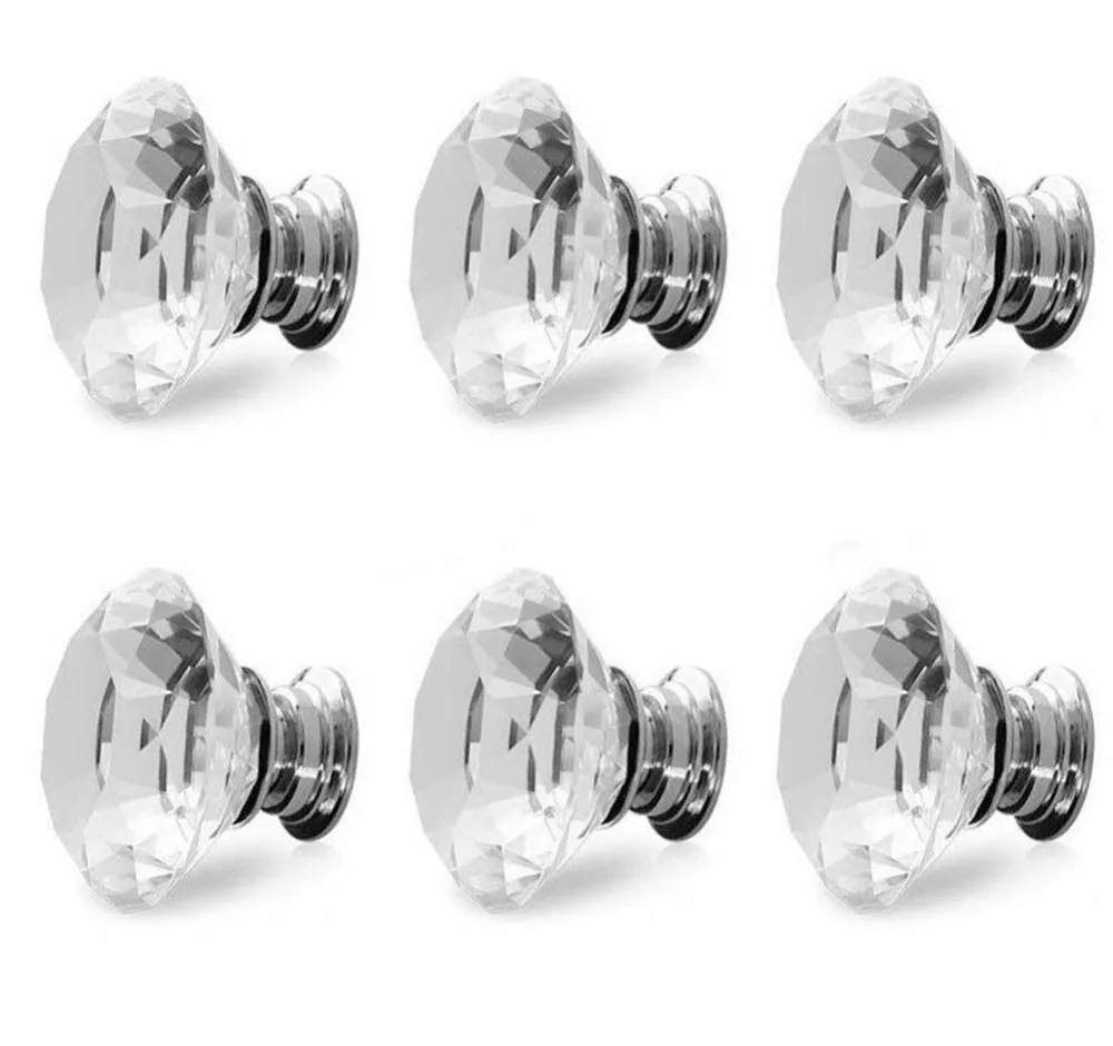 6pcs 30mm Modern Single Hole Pull Knob Drawer Furniture Hardware