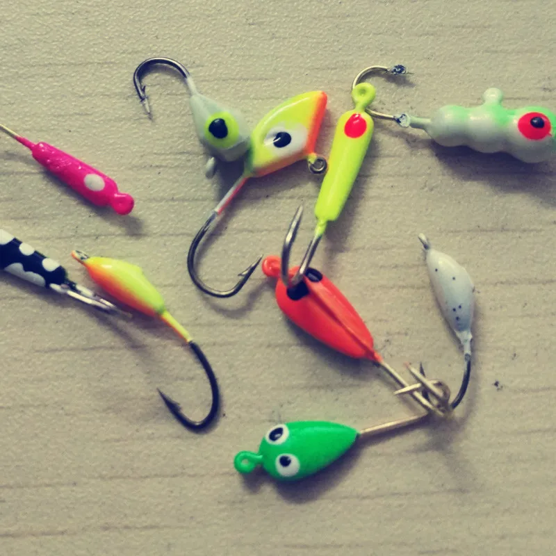 Mini Jigs Ice Fishing Hook Jig Head Barbed Lure Soft Worm Hooks