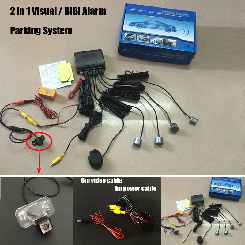 2 in 1 Visual / BIBI Alarm Parking System For Honda CR V CRV 20112015