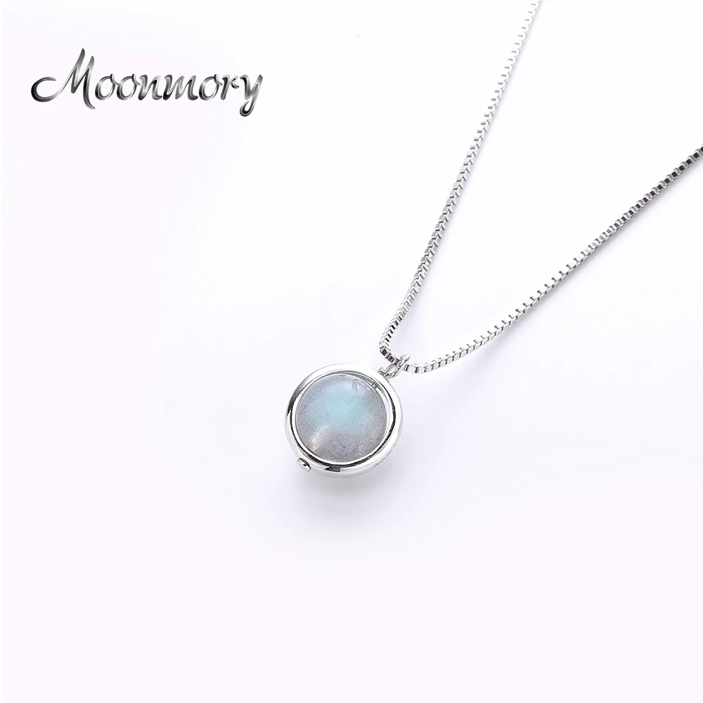 

Moonmory Real 925 Sterling Silver Labradorite Pendant polar lights Crystal 2019 New Design aurora Pendant Jewelry Necklace