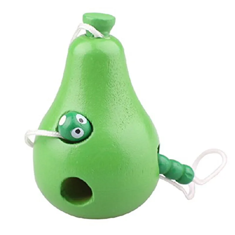 Pear 29 Монтессори игрушки забавная деревянная игрушка червь едят фрукты Яблоко Груша сыр Раннее Обучение обучающее средство детская игрушка для обучения подарки - Цвет: Pear 29