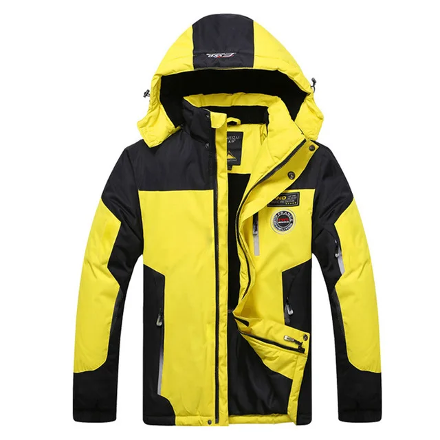 Новинка, лыжная куртка для мужчин, водонепроницаемая зимняя куртка для снега, термопальто для улицы, для горных лыж, сноуборда, брендовая куртка - Цвет: Цвет: желтый