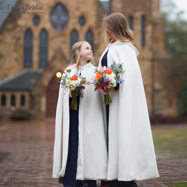 Price Bridal Cape Soft Satin Long  Wedding Cloak Ivory Bridal Jacket Cover Up Fall Winter Hooded Shawl cape mariage DJ028