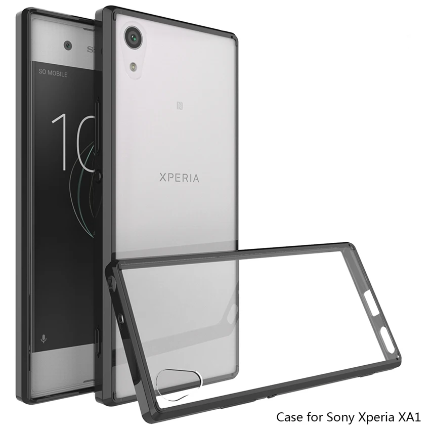 

Hot Hybrid Shockproof Cover Air Cushion Frame Case With Acrylic Crystal Clear Back Shell For Sony Xperia XA1 5.0" Fundas Coque