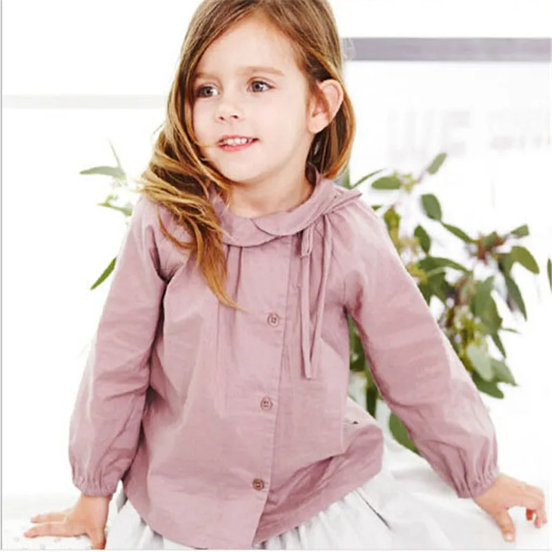Baby Girls Cotton Linen Shirts Kids Girl Fall Fashion Blouse 2015 Girl