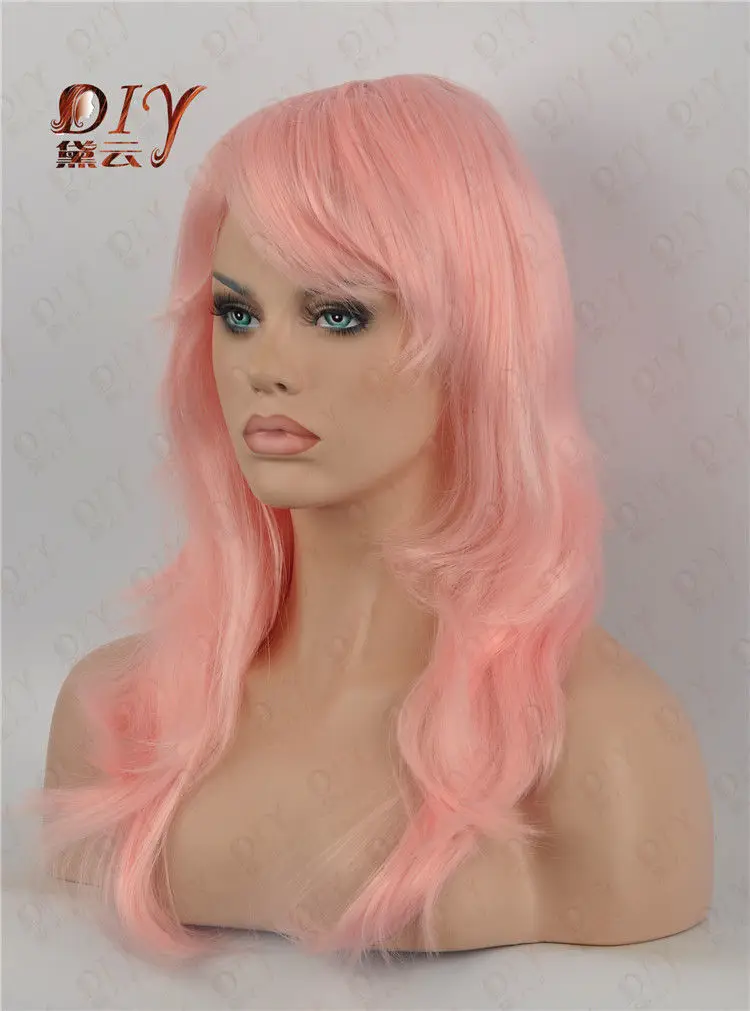 MISS 001827 Pink Cos Party Lolita Women 21&quot Long Layered Wavy Wigs Daily Wear Full Hair 2333 women's peruca hair queen wigs Nobi |