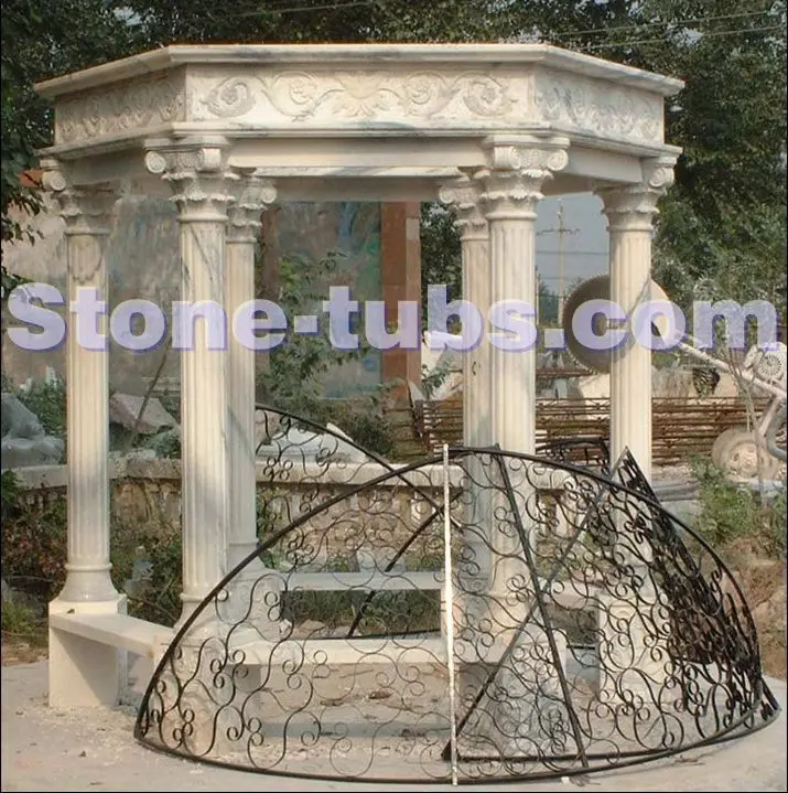 Hexagon Gazebo With Cast Iron Dome Garden Treasures Gazebo Outdoor