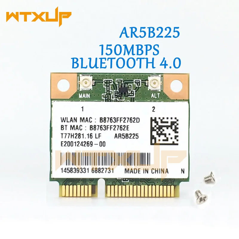 Atheros AR5B225 150 Мбит/с мини PCi Express WiFi адаптер Bluetooth 4,0 BT 4,0 Беспроводная сетевая карта для Windows 7/8/10