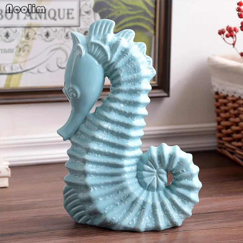 NOOLIM Средиземноморское море животные создания Синий Морской конек керамические украшения простой спальня гостиная ремесла