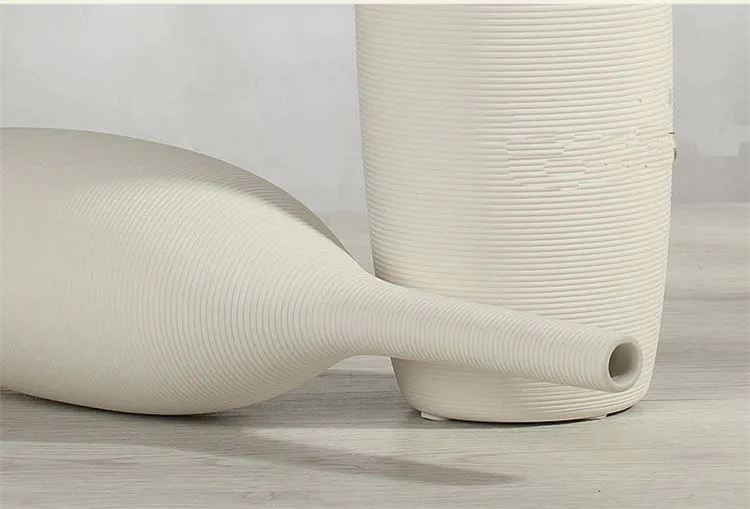 1 шт., китайская фарфоровая Современная керамическая белая ваза, креативное украшение для дома, настольная ваза, изделия ручной работы