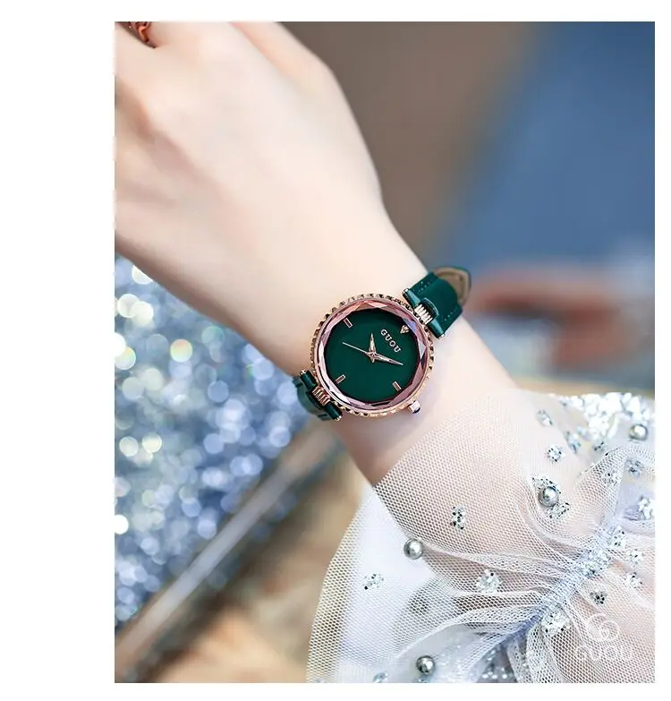 Для женщин часы 2018 GUOU женские часы Для женщин наручные часы Браслеты для Для женщин Montre Femme автоматический календарь с часами кожа Saat
