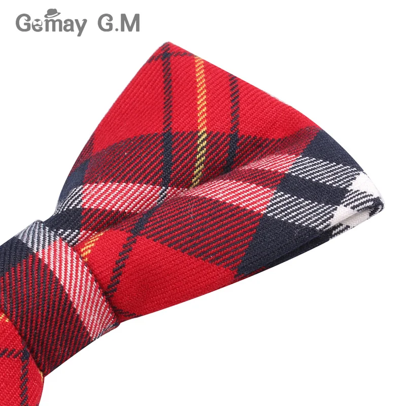 New Men Fashion Classic Plaid Bowtie Neckwear Adjustable Mens Bow Tie Polyester for wedding england style ties
