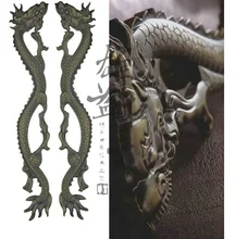 Doors glass door handle door handle modern Chinese antique bronze sculpture dragon Deluxe handle