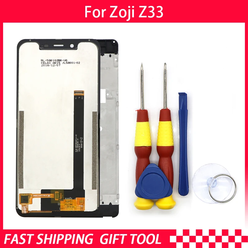

New original For Zoji Z33 Touch Screen LCD Screen LCD Display Digitizer Assembly With Frame Replacement Parts+Repair Tool