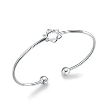 

LUKENI Silver Plated Hexagram Bangle for women men wedding jewelry Nickle Star bracelet engagement Bracelets