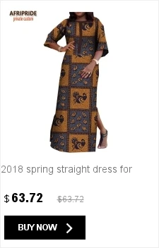 Африканские платья для женщин AFRIPRIDE ankara платье три четверти рукав до колена женское хлопковое платье с пуговицами пояса A1825063