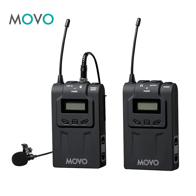 Movo WMIC70 Беспроводной 48 канал частоты UHF петличный микрофон Системы с Omni Lav Камера