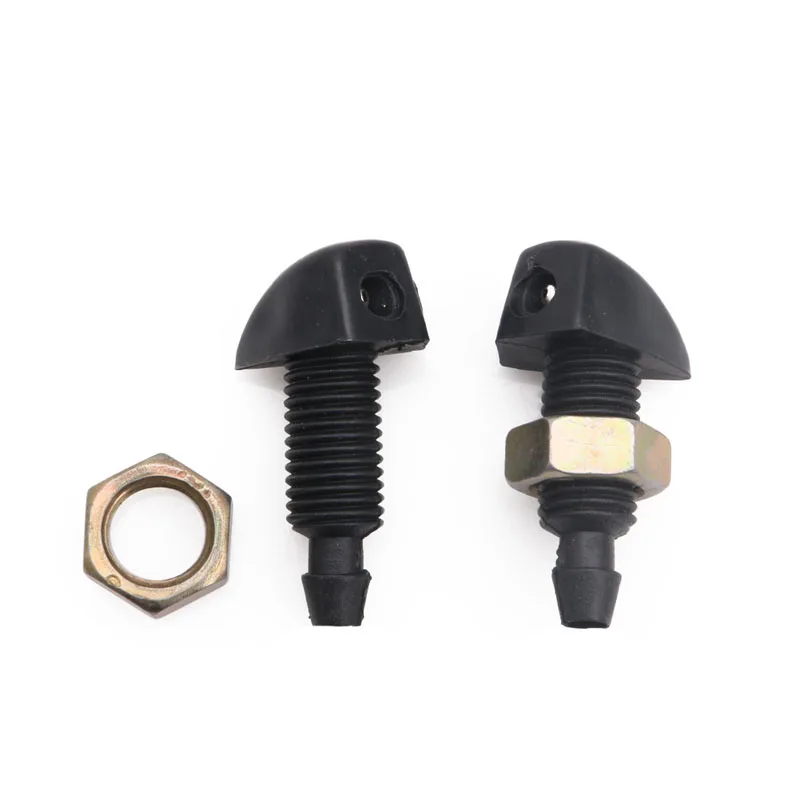 2pcs Black Plastic Window Windshield Washer Spray Sprayer Nozzle For