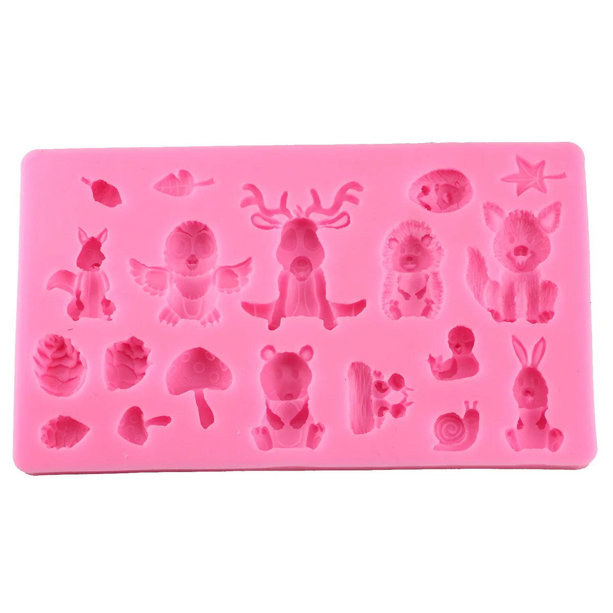 Mujiang Animals Chocolate Fondant Molds Baby Birthday Cake Decorating Tools Cake Silicone Baking Mold Candy Fimo Clay Moulds