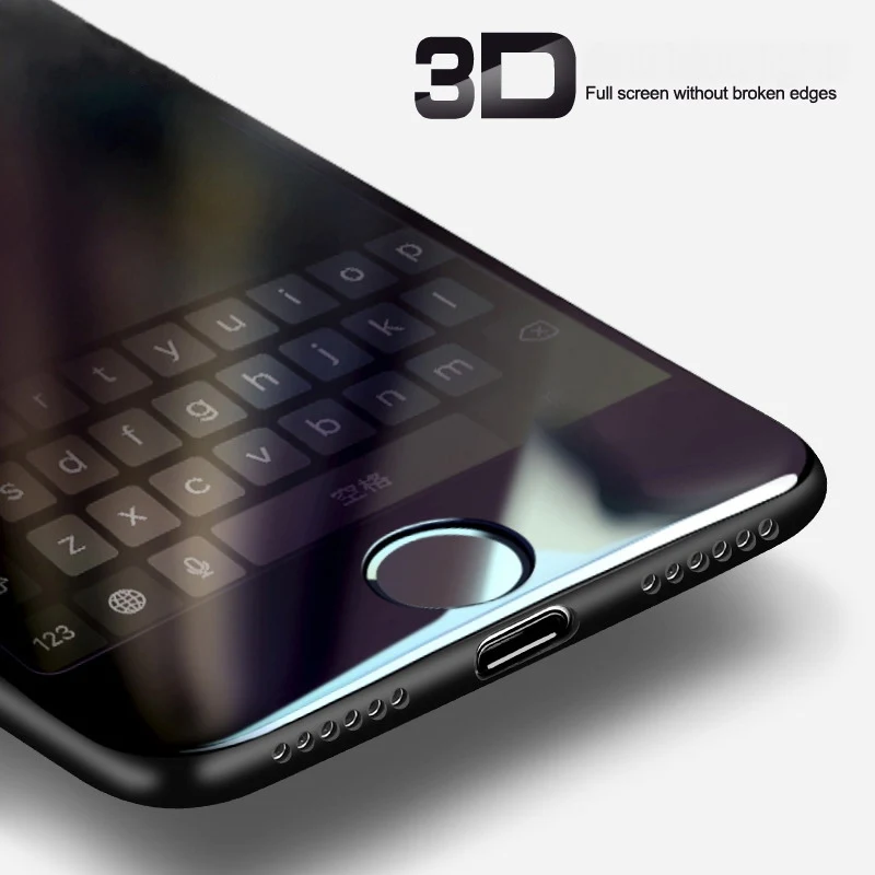 3D полное покрытие для iPhone 6 6s 7 Plus 8 X защита экрана с закругленными краями