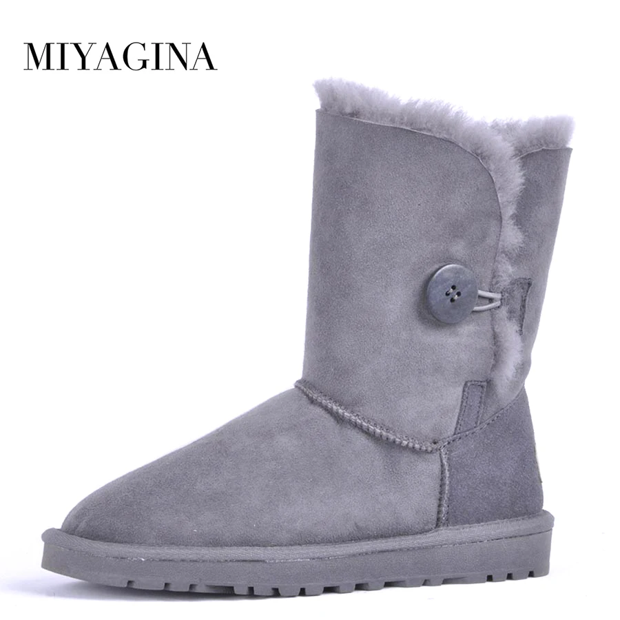 

Top Quality 2018 New Fashion 100% Genuine Sheepskin Leather Snow Boots Natural Fur Warm Wool Women Boots