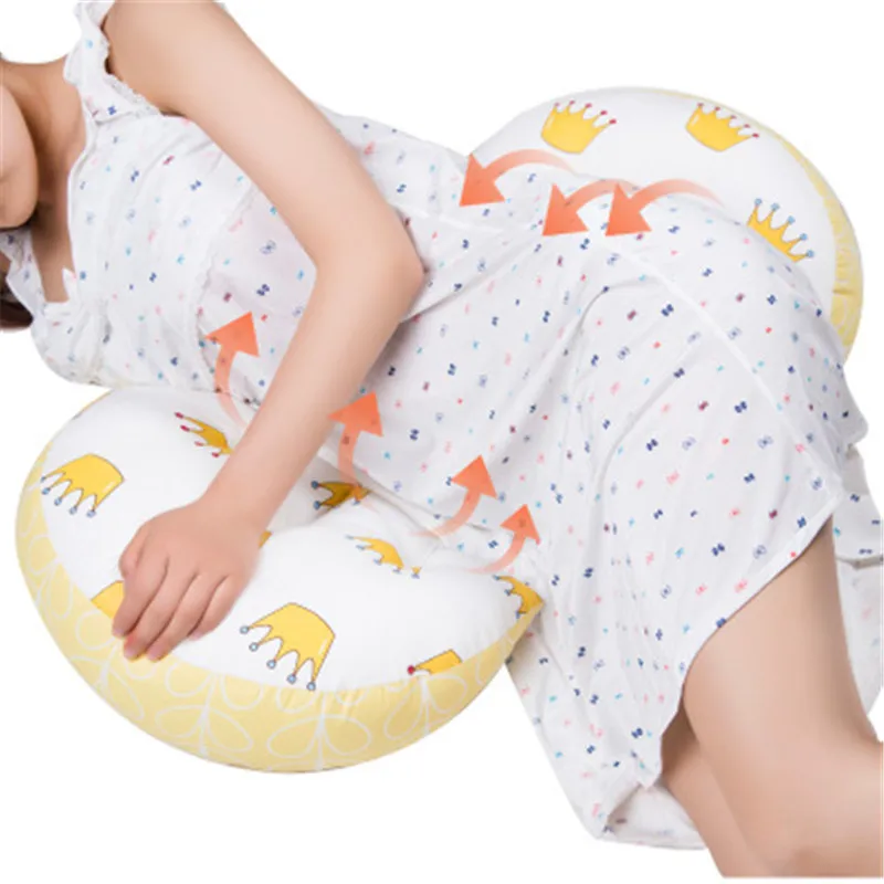 Многофункциональный печати беременных Для женщин Подушка U Тип живота Поддержка сбоку мягкая подушка для Беременность защитить талии