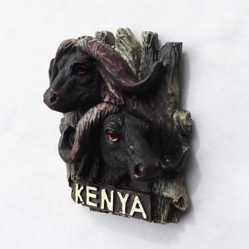 Wild Africa Kenya Bison Fridge Magnets Tourist Souvenir Refrigerator Magnetic Sticker Decor imanes para refrigerador Crafts Gift|Магниты на