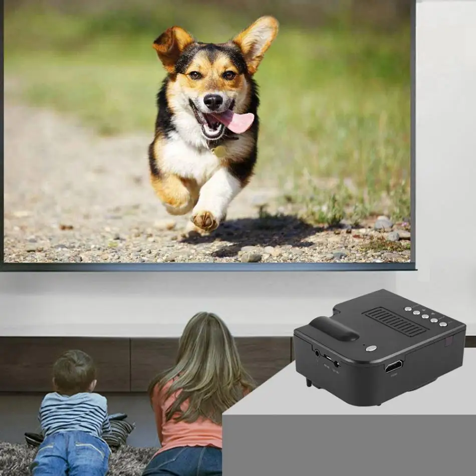 Портативный домашний кинотеатр проводной светодиодный мини-проектор HD 1080P VGA USB HDMI 110-240V US/UK/EU/AU Plug