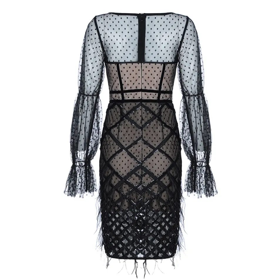 DressBird 2019 женское весеннее облегающее платье с длинным рукавом Vestidos сексуальный