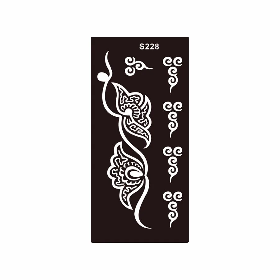 8 Sheet DIY Henna Tattoo Stencil Airbrush Painting Flower Butterfly Pattern Sexy Women Body Art Glitter Tattoo Templates S200#12 (2)