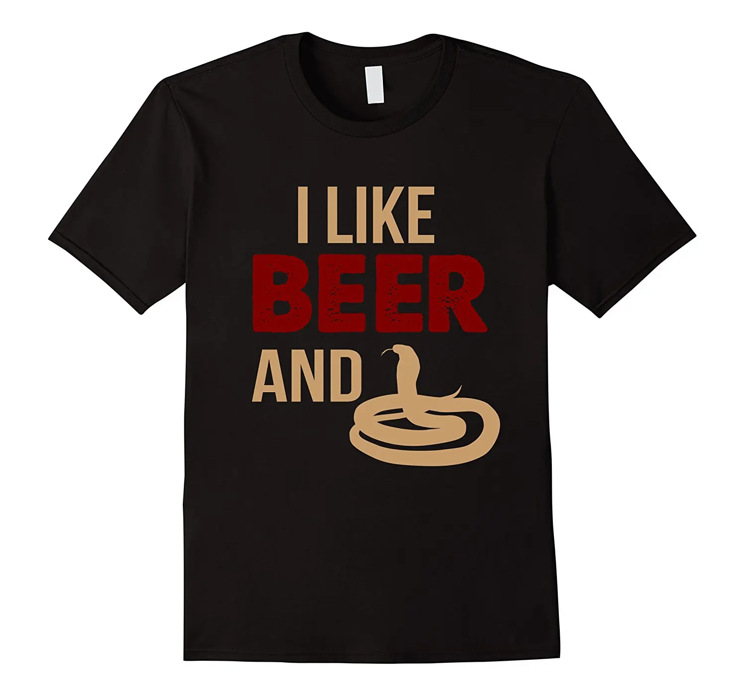 2019 New Summer High Quality Tee Shirt I Like Beer And Snakes T Shirt