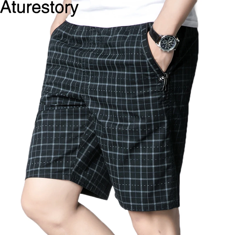 Aturestory Mens Big Yards Multi Pockets Washable Shorts Male Pure