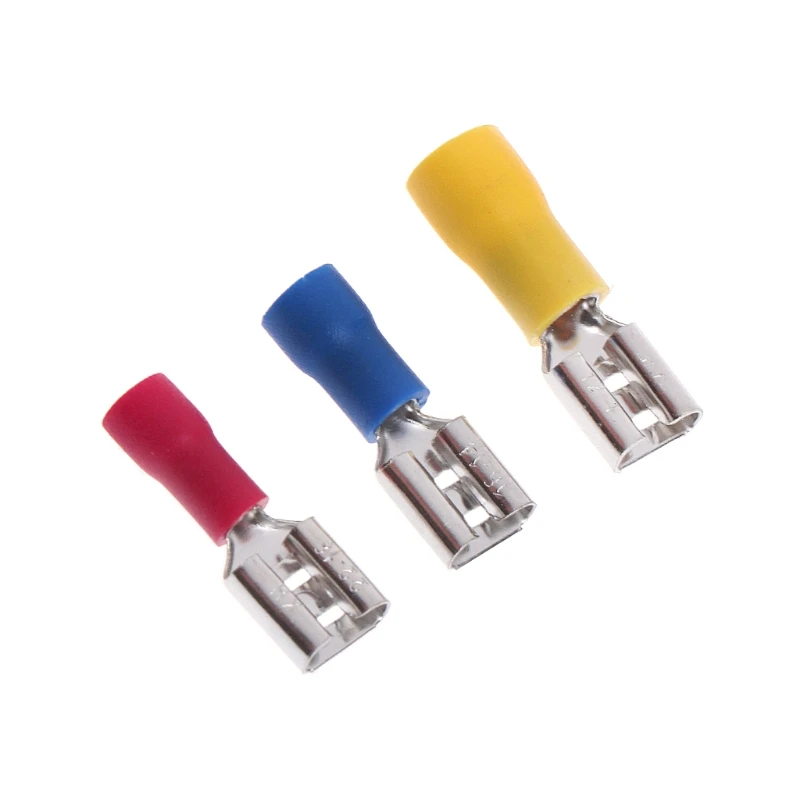 

100 Pcs/Set Insulated Female Spade Terminals Crimp Connector Electrical Terminal