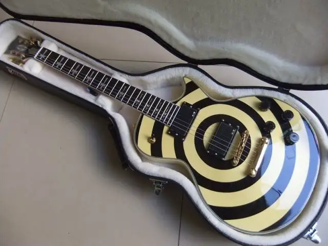 

Free Hardcase LP Zakk Wylde Electric Guitar Mahogany Body/ Neck In Cream/Balck 101029