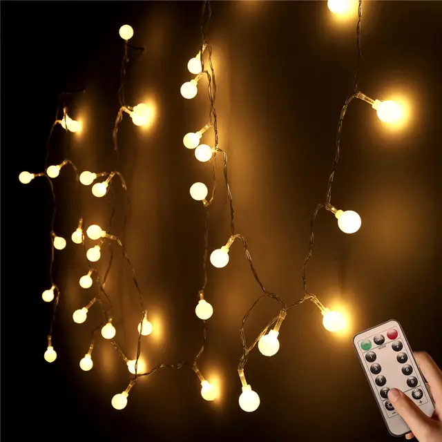 Waterproof Battery Powered Led Globe String Lights 8 Lighting Modes Outdoor Indoor Fairy Light For Wedding Patio Decor