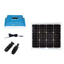 Monocrystalline Silicon Photovoltaic Solar Panel 30W 12v Solar Charger Controller 12v/24v 10A MC4 Connector Cable Boat Yachts