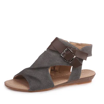 

2019 New Spring and Summer Ladies Sandals Fashion Explosion Models Large Size Women's Sandals Roman Sandals Hot Models