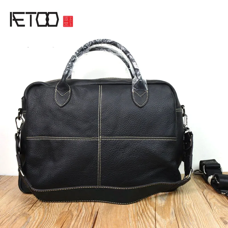 

AETOO Europe and the United States leather retro men bag handbag female large capacity travel bag head layer of cowhide shoulde