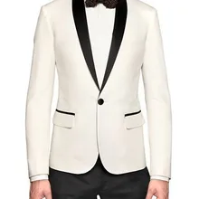 Элегантный мужские белый и черный курение ужин куртка / свадьба костюмы для мужчины / лучший мужчина в 3 Peice комплект / жениха костюм( куртка+ брюки