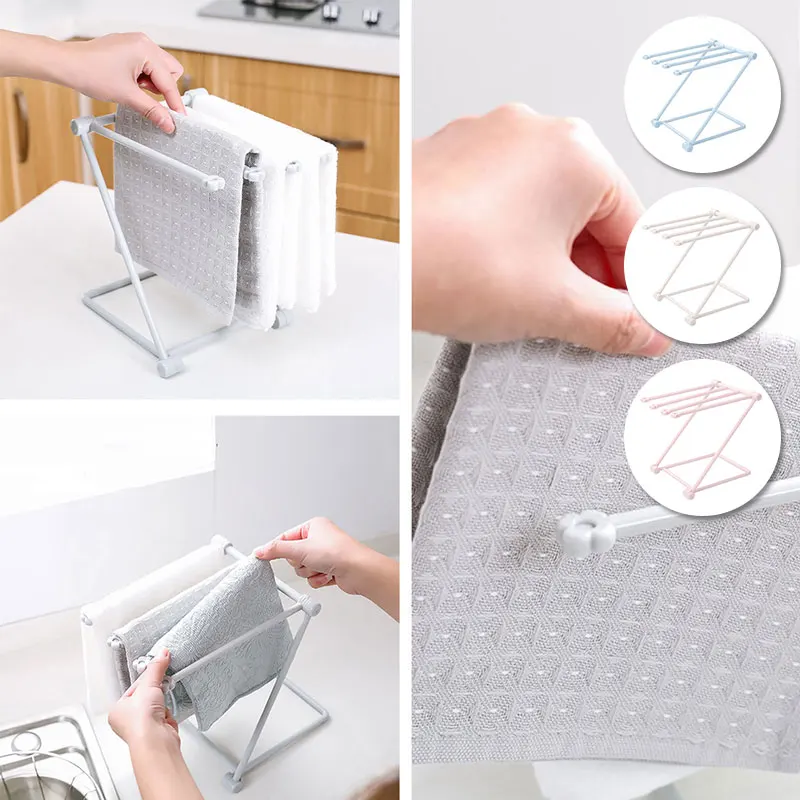 Kitchen Towel Shelf Rag Cloth Rack Removable 4 Color Feeding Bottle Water Cup Kitchen Storage Desktop Organisation